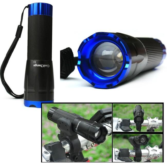 サイクル LED ライト バンドルバー 取り付けアタッチメント付属 自転車 懐中電灯 送料無料 | ブランド登録なし | 01
