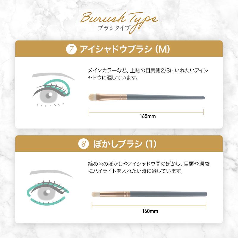 メイクブラシ セット コンシーラー ファンデーション 化粧筆 プチプラ ケース 携帯用 収納 ポーチ おしゃれ 平筆 細い ギフト アイシャドウ | ブランド登録なし | 10