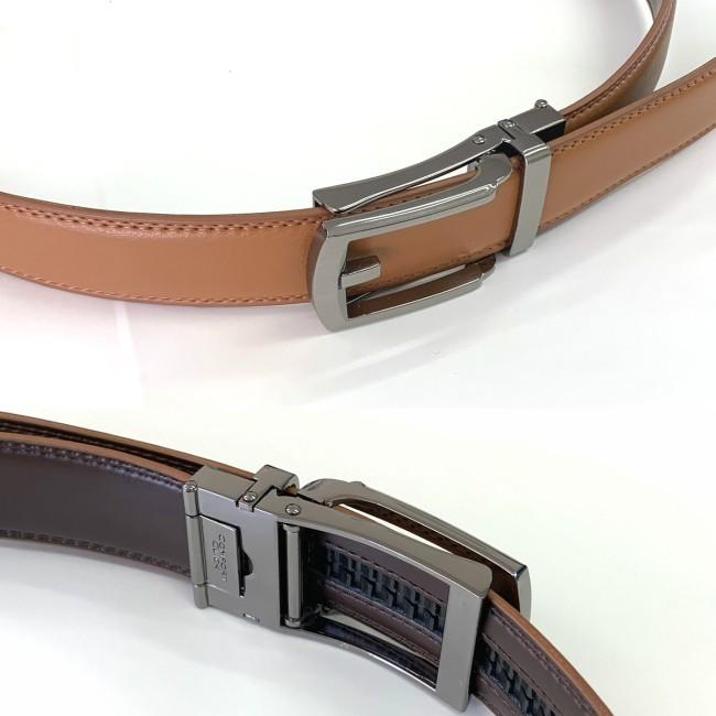 ベルト 選べる2本組 メンズ 本革 穴なし オートロック 無段階