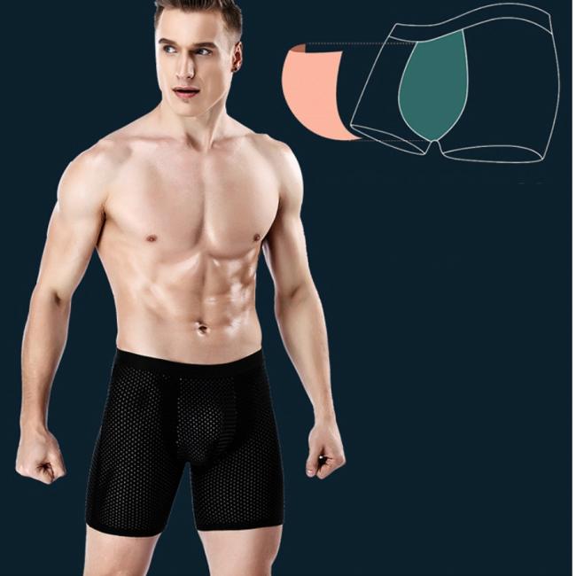 ボクサーパンツ メンズ 3枚組 メッシュ ロング パンツ シームレス ブリーフ 下着 インナー クール ドライ 吸汗 速乾 | ブランド登録なし | 08