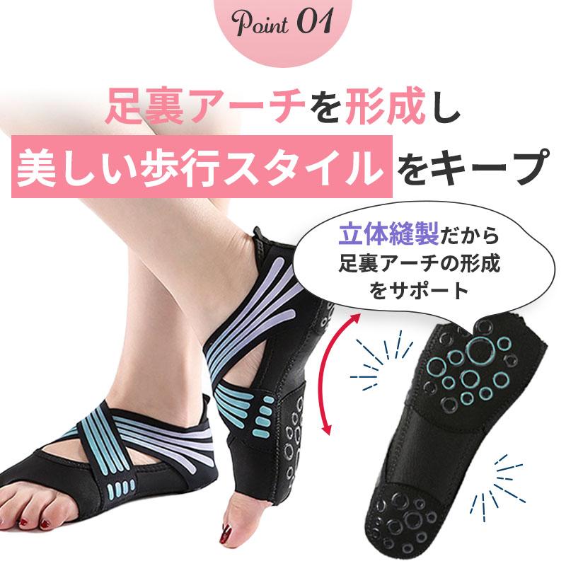 ヨガソックス シューズ 滑り止め 外反母趾 つま先なし レディース 靴下