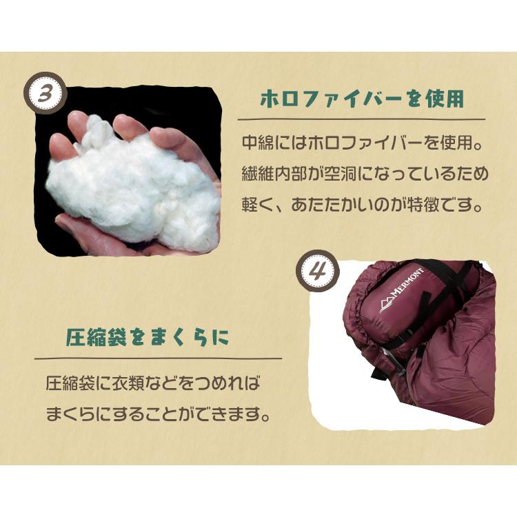 MERMONT 寝袋 ブラック 耐寒温度-4℃ 洗える寝袋 連結可能 軽量