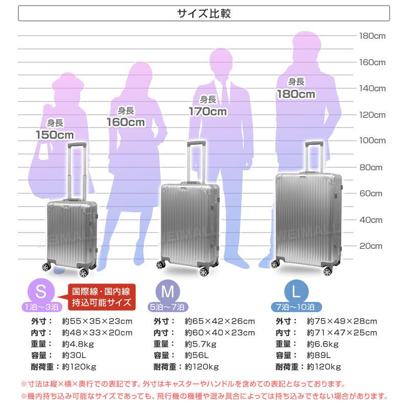 スーツケース キャリーバッグ 軽量 アルミフレーム 大型 7〜10日用 89L TSAロック搭載 トランクケース Lサイズ シルバー