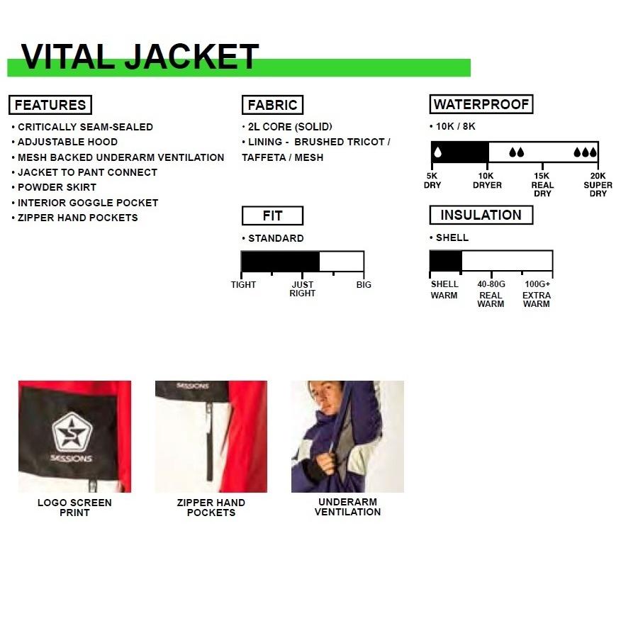 【新品:SALE】22 SESSIONS VITAL JACKET - BRICK - L 正規品 ジャケット スノーボード ウェア｜wmsnowboards2｜09