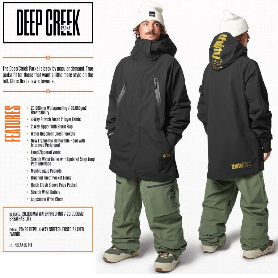 thirtytwo 24-25 ThirtyTwo ウェア DEEP CREEK PARKA JACKET thirtytwo 24-25 ThirtyTwo ウェア DEEP CREEK PARKA JACKET