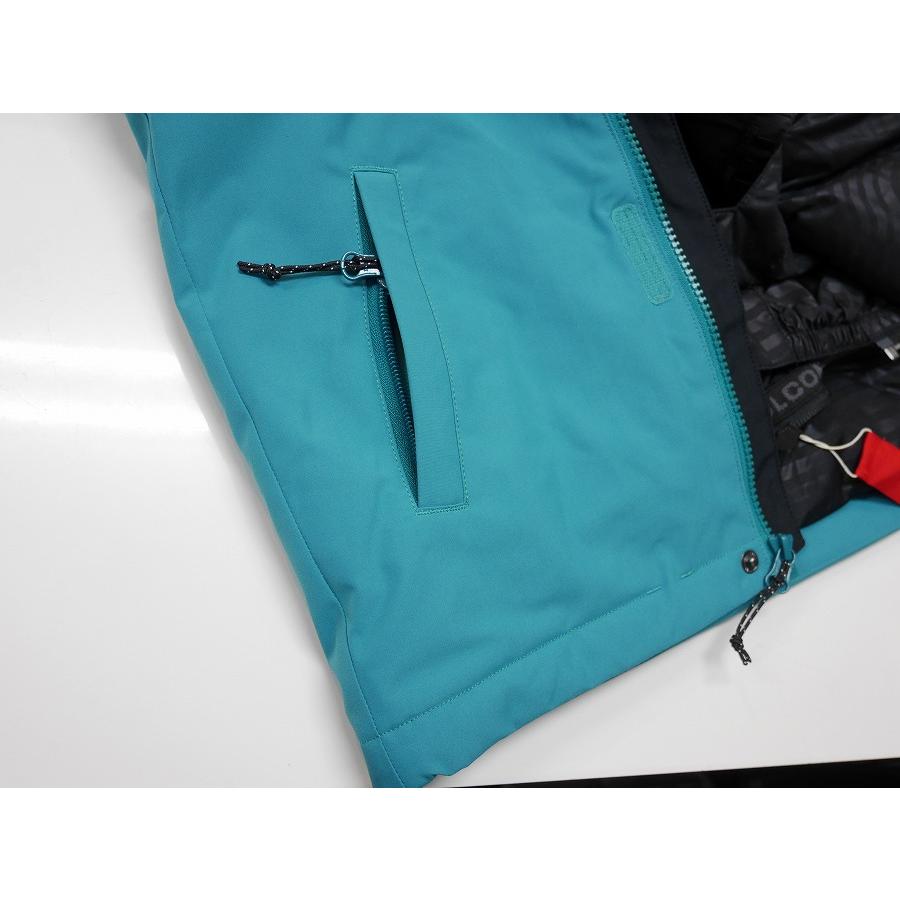 23-24 VOLCOM 子供用 ウェア STONE.91 INS JACKET - VIBRANT GREEN - 国内正規品 キッズ 小学生 ジャケット スノーボードの画像