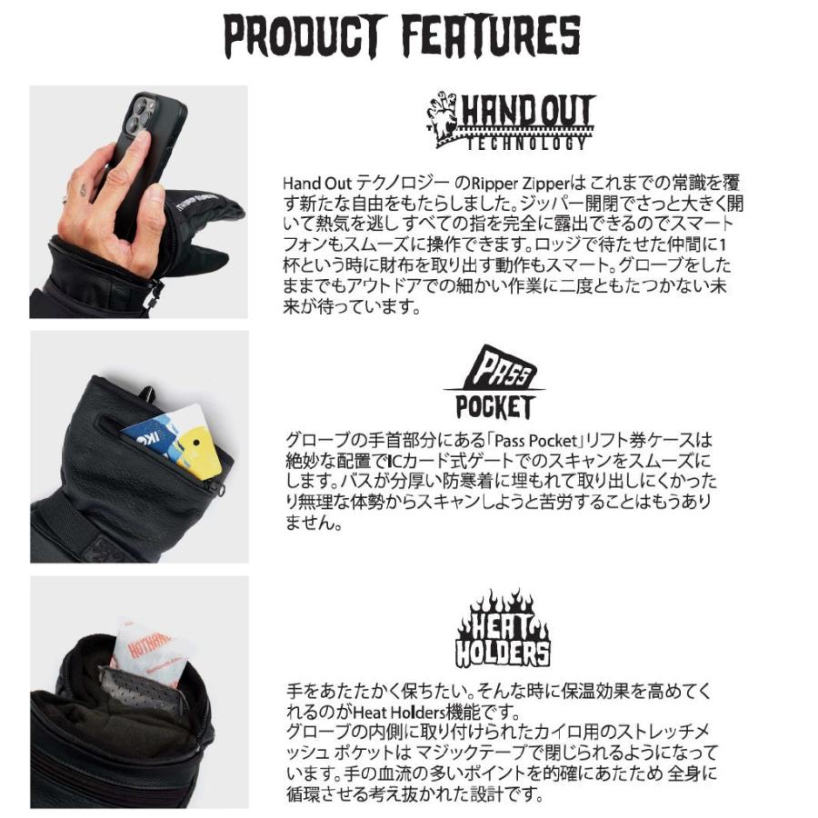 26 DEATHGRIP スノーボード グローブ ZOMBIE MITT LONG CUT - Black