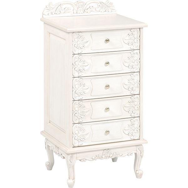 チェスト 木製 5段 猫足 アンティークホワイト ヴィオレッタシリーズ 完成品 代引不可 Olhodaguadocasado Al Gov Br