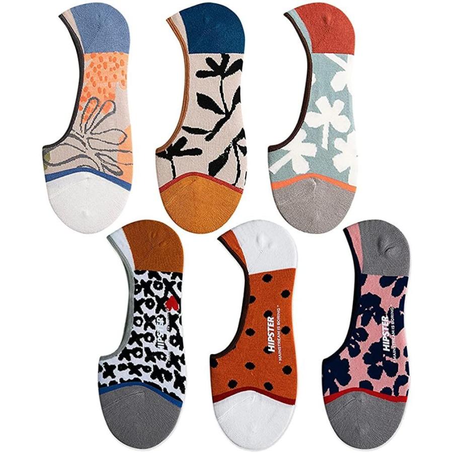 レディース ソックス おしゃれ 靴下 スニーカーソックス フットカバー シューズイン 深履き くるぶしソックス 滑り止め付き イラスト 6足 K K Store 福岡本店 通販 Yahoo ショッピング