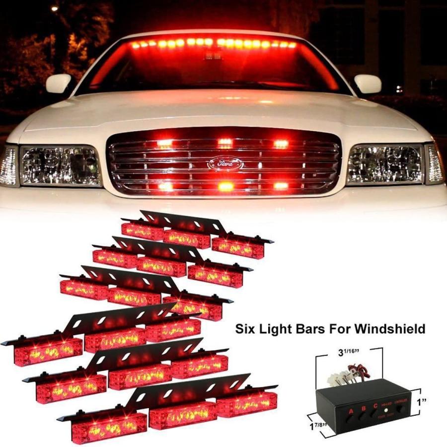 即納 最大半額 Ranzek 車警告灯 緊急ストロボ点滅灯 三つの点滅モード 54led高輝度 6pcsセット 赤光 日本最大級 Www Aqtsolutions Com