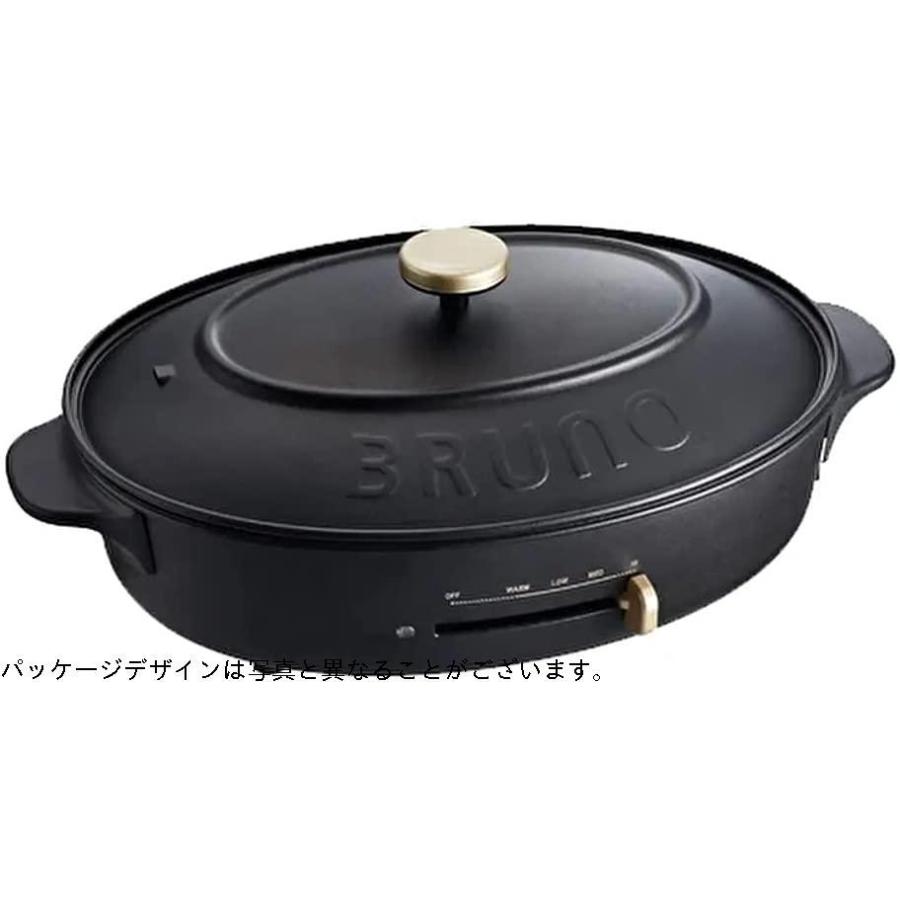 Bruno ブルーノ オーバルホットプレート 本体 ガステーブル コンロ プレート3種 深鍋 たこ焼き 深鍋 平面 ブルーノ ブラック 黒 おしゃれ これ1台 かわいい Gys ふ 一台 Store K K 蓋 福岡本店 大幅に値引き