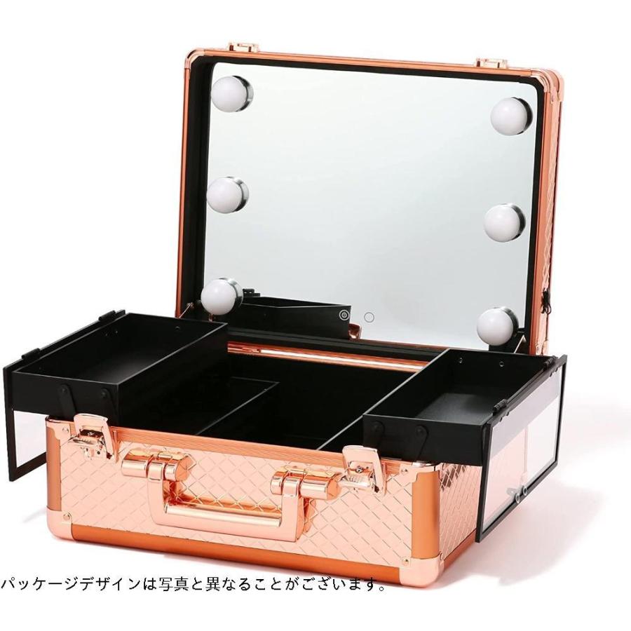 名作 Francfranc フランフラン 公式 ヴァリーズ ハリウッドボックス Sサイズ コッパーメイクボックス 鏡付き Ledライト 化粧箱 コスメ収納 自動点灯センサー付き Cienciadigitaleditorial Com