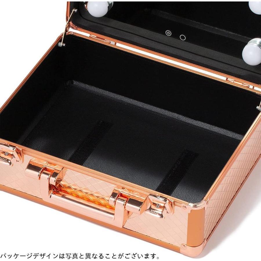 名作 Francfranc フランフラン 公式 ヴァリーズ ハリウッドボックス Sサイズ コッパーメイクボックス 鏡付き Ledライト 化粧箱 コスメ収納 自動点灯センサー付き Cienciadigitaleditorial Com