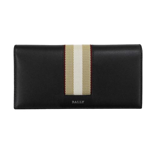 Bally（バリー） 二つ折り長財布（ファスナー小銭入れ有) ブラック