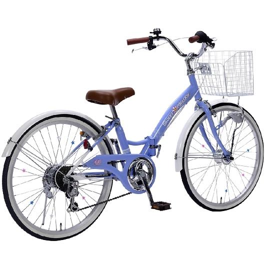 My Pallas マイパラス M-802F-BL 22インチ 6段変速 子供用 オートライト折畳自転車 ラベンダーブルーの画像