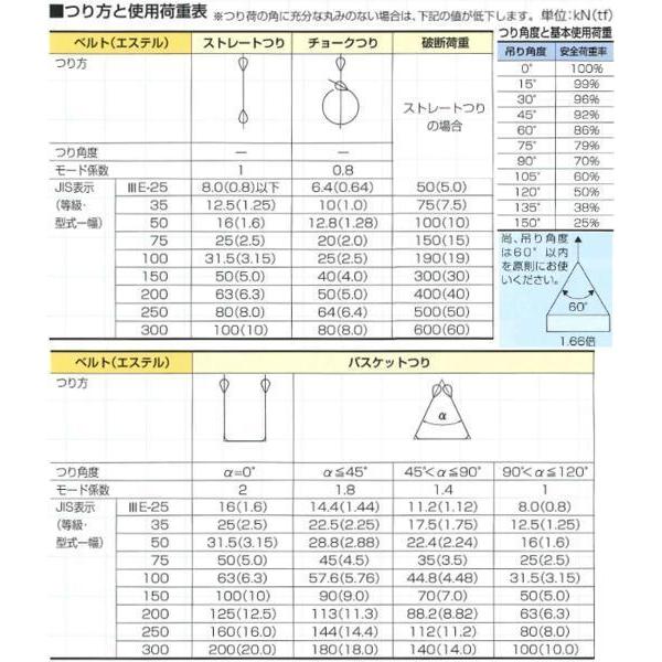 サンピース スリングベルト ポリスリング 両アイ 3-E 75mm×7m サンピース スリングベルト ポリスリング 両アイ 3-E 75mm×7m