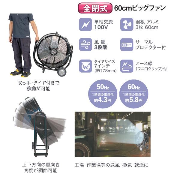 ナカトミ NAKATOMI 60cm ビッグファン BF-60JZ 単相100V 大型循環