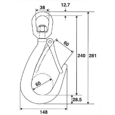 HHH スリーエッチ スイベル式 ロングチェーンフック 1.5ton CYF1.5L 