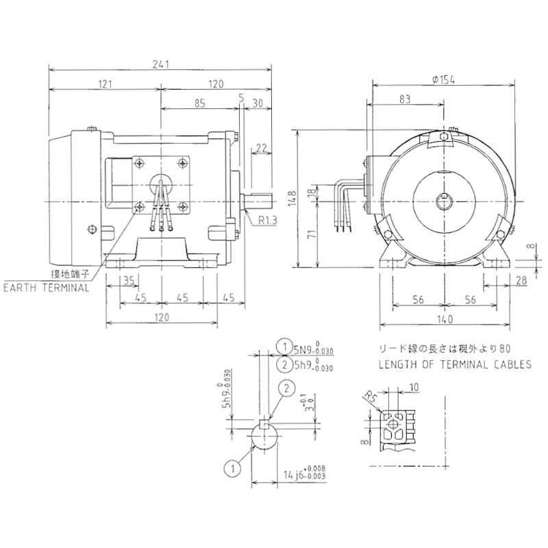 東芝 IK-FBKA21E-4P-0.4KW 200V 三相モーター 屋内 全閉外扇形 脚取付｜wno｜02