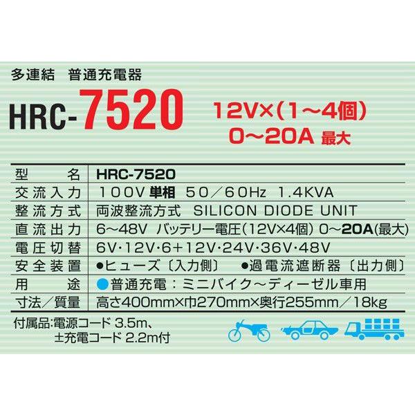 デンゲン 6V〜48V 多連結充電器 HRC-7520 : hrc-7520 : ワールド・ワン