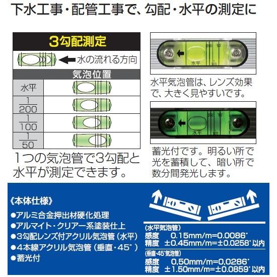 AX アックスブレーン 45°付スロープレベル SDE-230VM 水平器