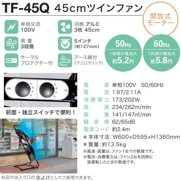 45cmツインファン　大型扇風機　TF-45V ナカトミ NAKATOMI 45cm ツインファン TF-45Q 工場扇 業務用 扇風機