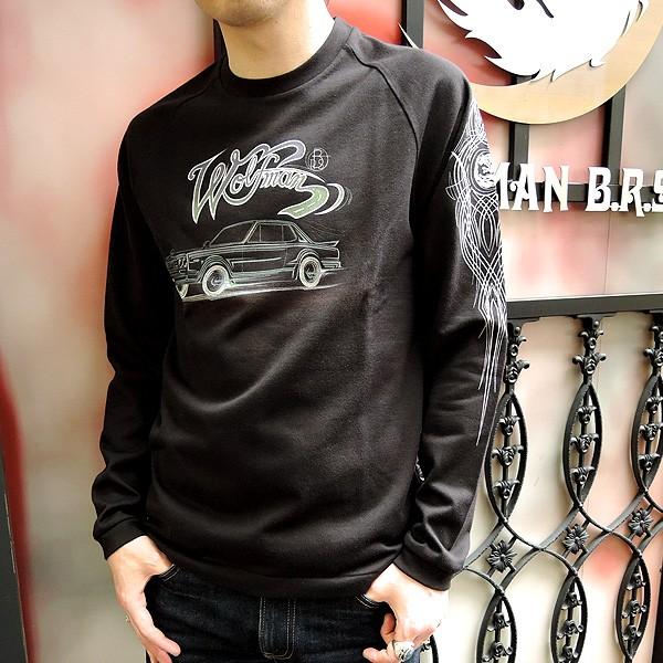 シルバー925 シルバー WOLFMAN BRS×T-KEIGO ピンストライプ ロンT狼  