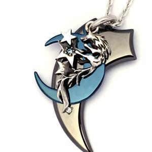 ウルフマン ウルフマンbrs WOLFMAN B.R.S[ ネックレス ]トリプルスターウルフｗ/ムーン×クローチタンペンダントの画像