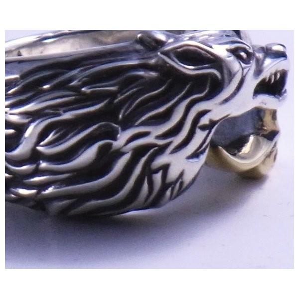 シルバーアクセサリー シルバー925  シルバー リング/指輪 アローンウルフリングＧ狼 ウルフ ウルフマンbrs WOLFMAN B.R.S ウルフマンブラザーズ wolfmanbrsの画像