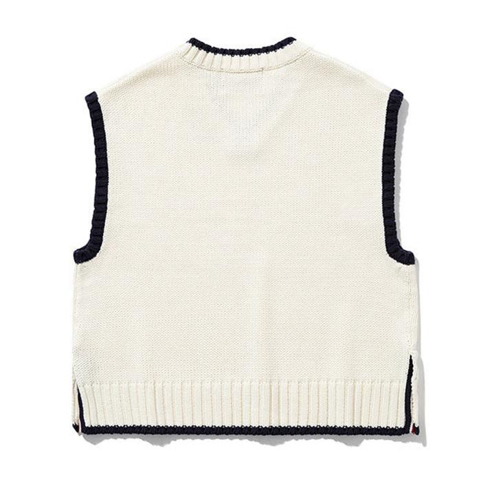 出産祝いなども豊富 ニット 学生服 メンズファッション ベスト 22fr Vest Button Side ニットベスト 学生服 メンズ Crown ロマンティッククラウン Romantic 韓国ブランド ベスト ジレ