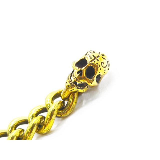 galcia/ガルシア】「Calavera Head&Snake Hook Brass Bracelet