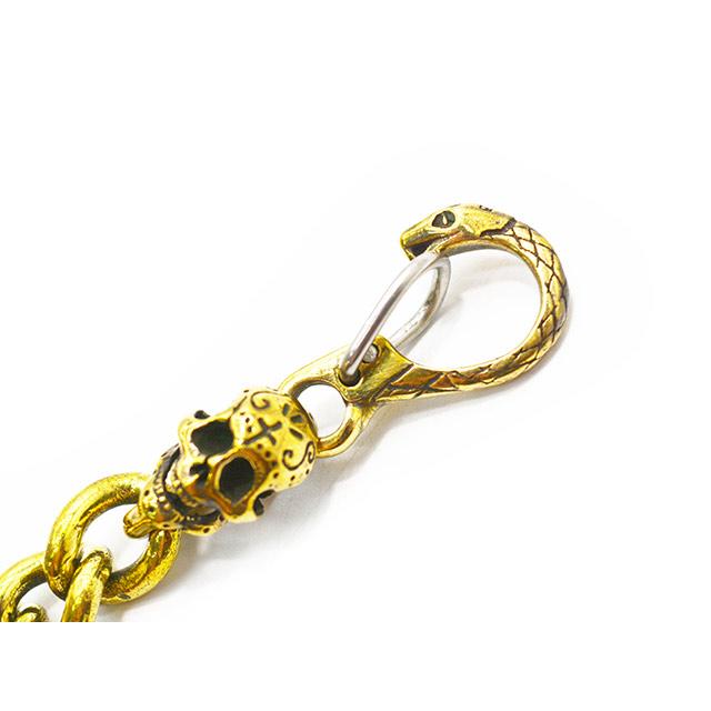 galcia/ガルシア】「Calavera Head&Snake Hook Brass Bracelet