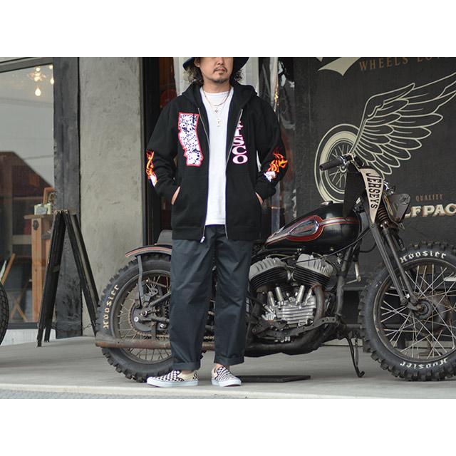 415 CLOTHING/415クロージング】「Printed Zip Hoodie”SKULL&FRISCO