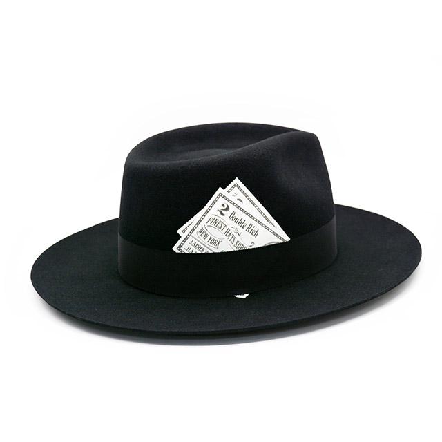 ミスターファットマン　ハット　ブラック　M　ウール100 J.J. WILLIAMS FEDORA by Mr.FATMAN/J.J.ウィリアムスフェドラby
