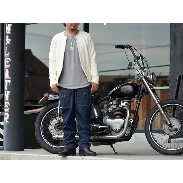 全2色【FINE CREEK&CO/ファインクリークアンドコー】「Collarless Paded Single Riders Jacket”Bad Deer”/”バッドディア”」(ACJK053)の画像