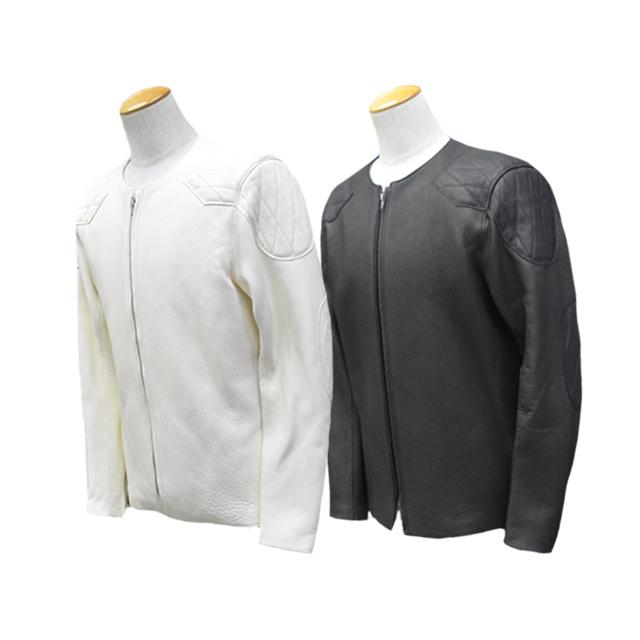 全2色【FINE CREEK&CO/ファインクリークアンドコー】「Collarless Paded Single Riders Jacket”Bad Deer”/”バッドディア”」(ACJK053)の画像