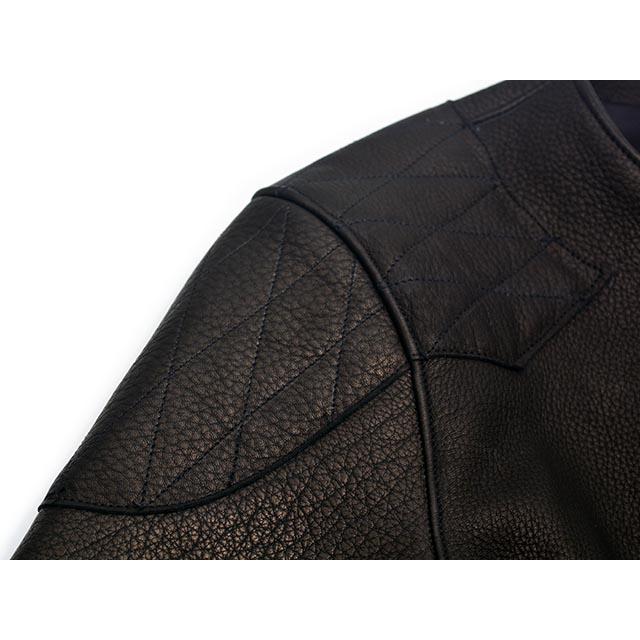 全2色【FINE CREEK&CO/ファインクリークアンドコー】「Collarless Paded Single Riders Jacket”Bad Deer”/”バッドディア”」(ACJK053)の画像