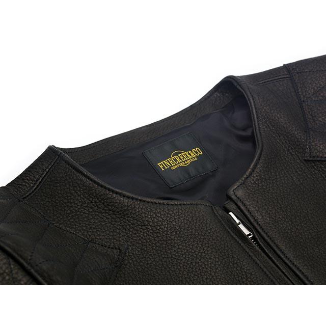 全2色【FINE CREEK&CO/ファインクリークアンドコー】「Collarless Paded Single Riders Jacket”Bad Deer”/”バッドディア”」(ACJK053)の画像