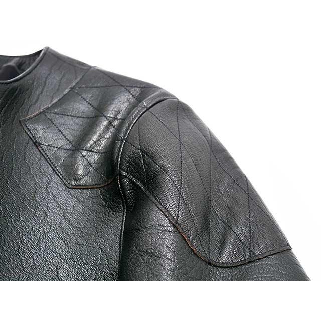 【FINE CREEK&CO/ファインクリークアンドコー】「Collarless Paded Single Riders Jacket”Bad Goat”/ライダースジャケット”バッドゴート”」(ACJK070)の画像