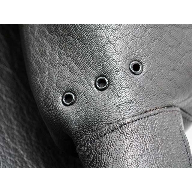 【FINE CREEK&CO/ファインクリークアンドコー】「Collarless Paded Single Riders Jacket”Bad Goat”/ライダースジャケット”バッドゴート”」(ACJK070)の画像