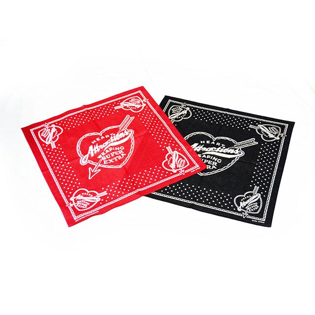 全2色【ATTRACTIONS/アトラクションズ】×【MASA SCLULP/マサスカルプ】2026SS「Heart Attractions Bandana/ハートアトラクションズバンダナ」(AM0010) | 
