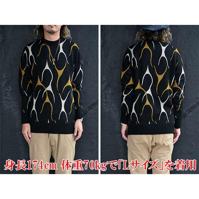 50% OFF)全2色【AT-DIRTY/アットダーティー】2024AW「Flames Knit