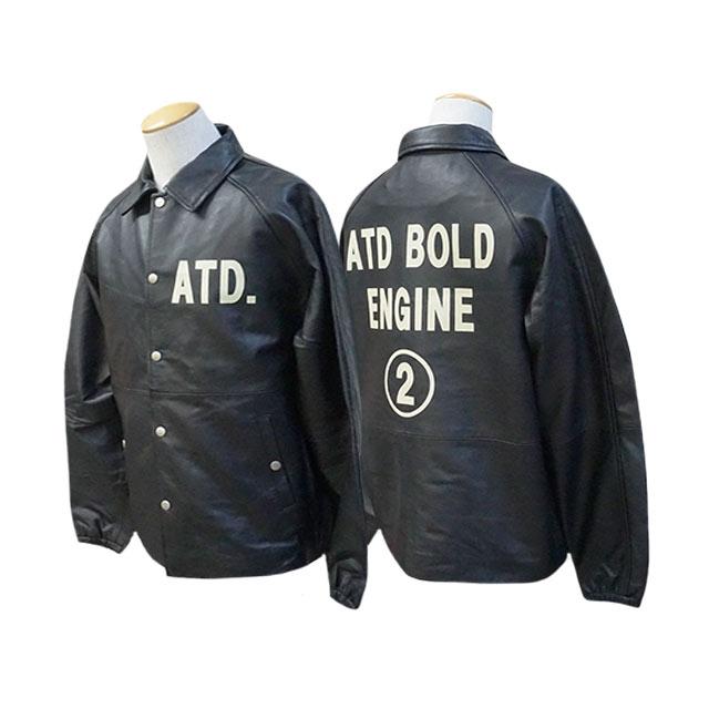 【AT-DIRTY/アットダーティー】「Leather Coach Jacket”BOLD ENGINE”/レザーコーチジャケット”ボールドエンジン”」(アメカジ/ハーレー/ウルフパック)の画像