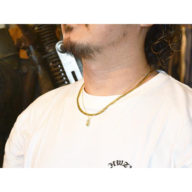 【Peanuts&Co/ピーナッツカンパニー】「Small BERO Peanuts Pendant Top with Diamond＆Necklace Chain」(K10GD×K10PKGD)の画像