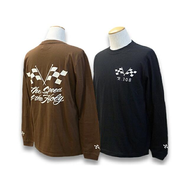 BLUE ROSE.308/ブルーローズ.308】「Crew Neck L/S Tee”Checker Flag