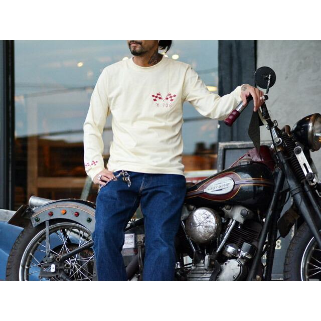 BLUE ROSE.308/ブルーローズ.308】「Crew Neck L/S Tee”Checker Flag 