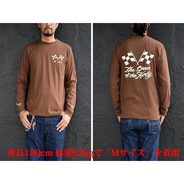 BLUE ROSE.308/ブルーローズ.308】「Crew Neck L/S Tee”Checker Flag 