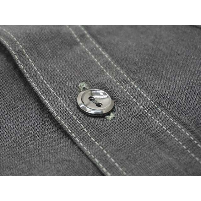 未使用級 BUZZ RICKSON’S ブラックシャンブレーシャツ グレー XL BUZZ RICKSON'S/バズリクソンズ】「Black Chambray Work Shirts