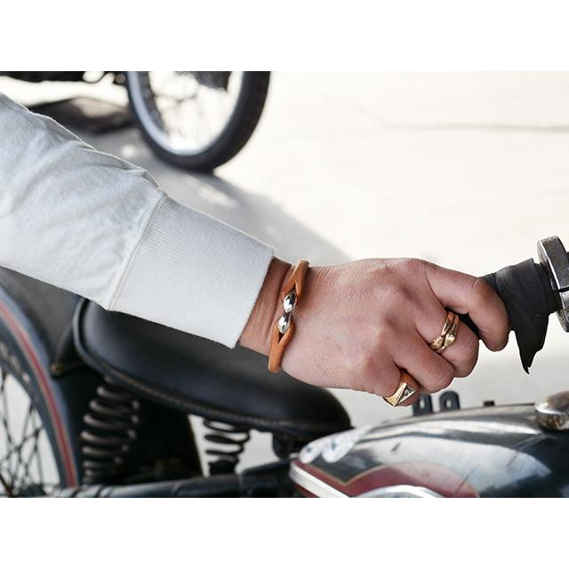 全2色【CRAMP by 池之端銀革店/クランプ】「Leather Single Wrap S-Kan