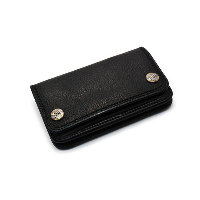 【EVILACT/イーブルアクト】×【AWAKE/アウェイク】「Leather Mid Wallet”CROSS BONE”/レザーミッドウォレット”クロスボーン”」(EA-AWK-A02)(アメカジ)の画像